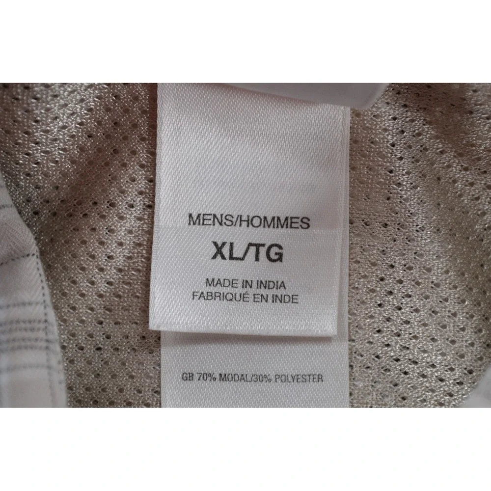 The North Face Long Sleeve Button Up Shirt Men's Size XL Beige Black Plaid‎ Nice
